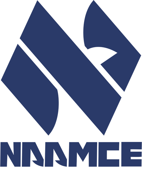 naamce logo stacked blue